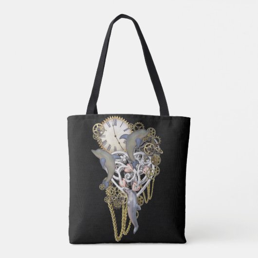 Tijd met dolfijnen tote bag (Achterkant)