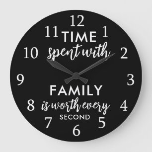 Tijd Met Familie Citaat Typografie Zwart En Wit Grote Klok
