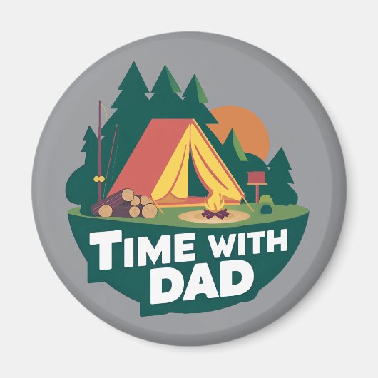 Tijd met papa - Vaderdag Magneet (Voorkant)