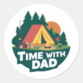 Tijd met papa - Vaderdag Ronde Sticker