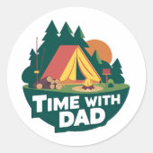 Tijd met papa - Vaderdag Ronde Sticker (Voorkant)