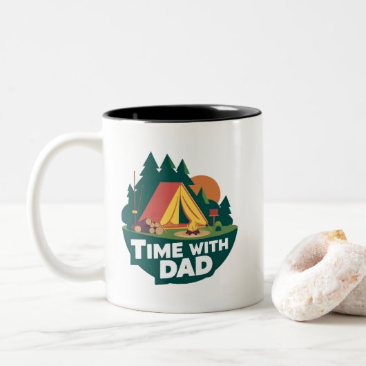 Tijd met papa - Vaderdag Tweekleurige Koffiemok (Met donut)