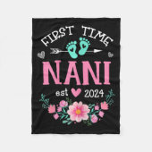 Tijd Nani Est 2024 Bloemen Zwangerschap Aankondigi Fleece Deken (Voorkant)