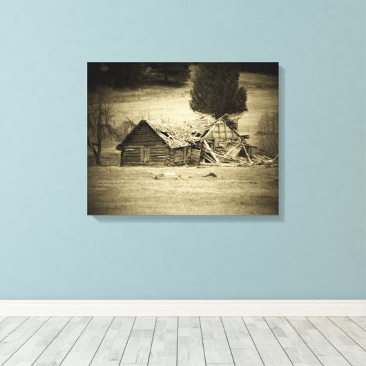 Tijd neemt het is Toll by djoneill Canvas Afdruk (Insitu (Houten vloer))