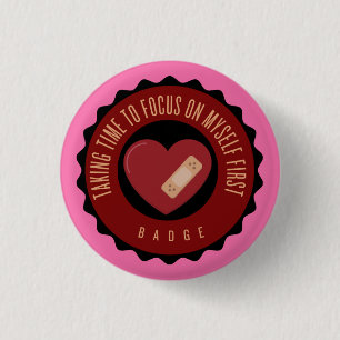 tijd nemen om me te concentreren op mezelf eerste  ronde button 3,2 cm