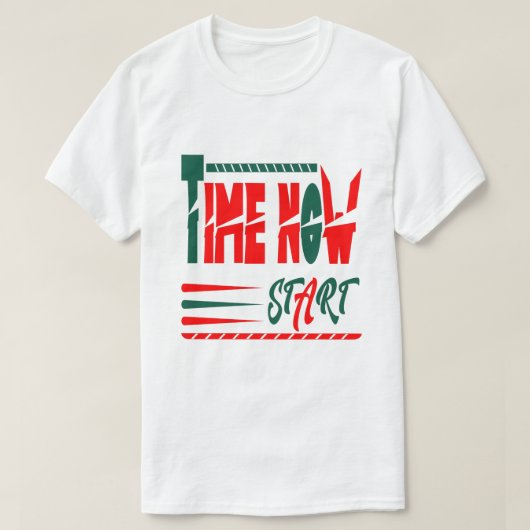 Tijd nu starten t-shirt (Design voorkant)