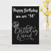 TIJD OM "14e" VERJAARDAG QUEEN Kaart TE VIEREN (Gele Bloem)