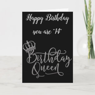 TIJD OM "14e" VERJAARDAG QUEEN Kaart TE VIEREN