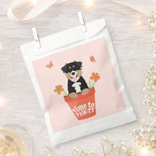 Tijd om Australian Shepherd Dog te betalen Bedankzakje (Geknipt)