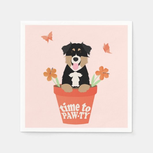 Tijd om Australian Shepherd Dog te betalen Servet (Voorkant)