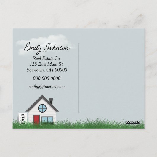 Tijd om bericht op het strand te verkopen briefkaart (Achterkant)