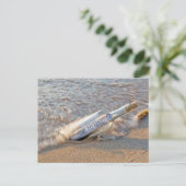 Tijd om bericht te verkopen op strand briefkaart (Staand voorkant)