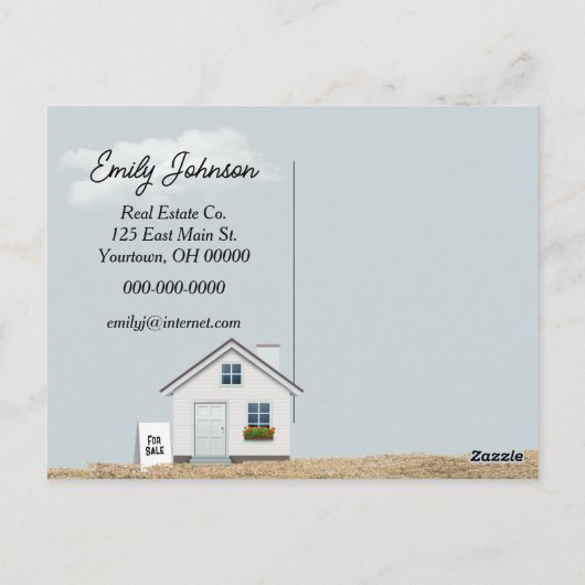 Tijd om bericht te verkopen op strand briefkaart (Achterkant)