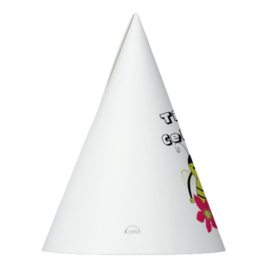 Tijd om bijen met bloemen te vieren feesthoedjes (Links)