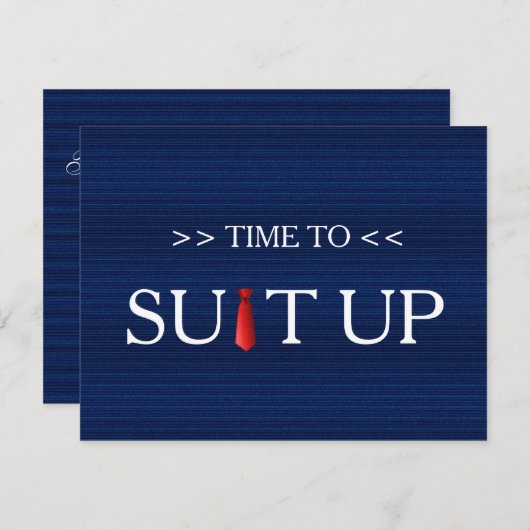 Tijd om Blue Jeans Pattern Red Stropdas te install Kaart (Voorkant / Achterkant)