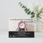 tijd om briefkaart voor de verkoop van onroerend g (Staand voorkant)