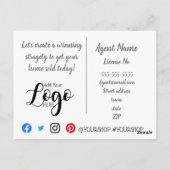 tijd om briefkaart voor de verkoop van onroerend g (Achterkant)