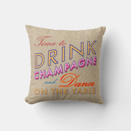 Tijd om Champagne Beach Sand OutdoorPillow te Drin Buitenkussen