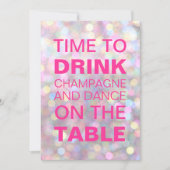 Tijd om Champagne Birthday Drink uit te nodigen Kaart (Voorkant)