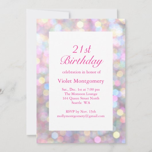 Tijd om Champagne Birthday Drink uit te nodigen Kaart (Achterkant)