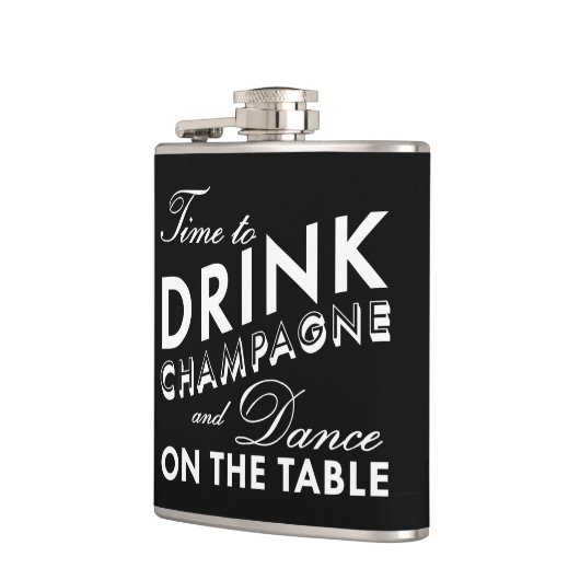 Tijd om Champagne Black Flask te Drinken Heupfles (Links)