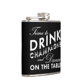 Tijd om Champagne Black Flask te Drinken Heupfles (Rechts)