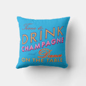 Tijd om Champagne Blue OutdoorPillow te Drinken Buitenkussen (Achterkant)