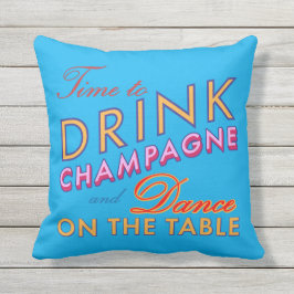 Tijd om Champagne Blue OutdoorPillow te Drinken Buitenkussen