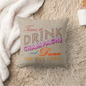 Tijd om Champagne Burlap Pillow te Drinken Kussen (Deken)