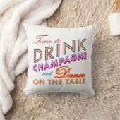 Tijd om Champagne Colorful Pillow te Drinken Kussen (Deken)