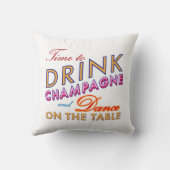 Tijd om Champagne Colorful Pillow te Drinken Kussen (Achterkant)