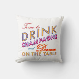 Tijd om Champagne Colorful Pillow te Drinken Kussen