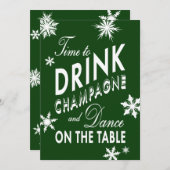 Tijd om Champagne Corporate Green Invitation te Dr Kaart (Voorkant / Achterkant)