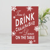 Tijd om Champagne Corporate Red Invitation te Drin Kaart (Staand voorkant)