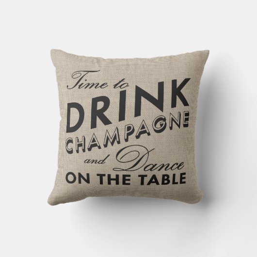 Tijd om Champagne en Dance Outdoor Pillow te Drink Buitenkussen (Achterkant)