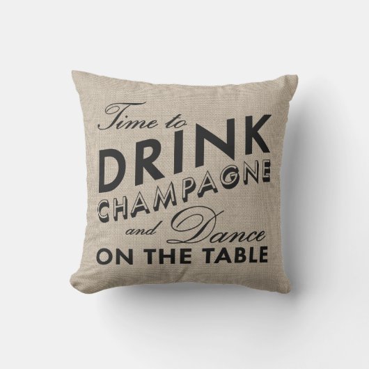 Tijd om Champagne en Dance Outdoor Pillow te Drink Buitenkussen (Voorkant)