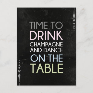 Tijd om Champagne en Dance te Drinken - Briefkaart