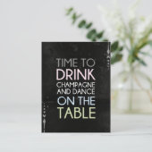 Tijd om champagne en dans te Drinken - Leuk Briefk Briefkaart (Staand voorkant)