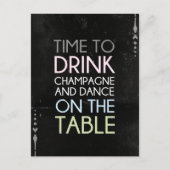 Tijd om champagne en dans te Drinken - Leuk Briefk Briefkaart (Voorkant)