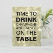 Tijd om Champagne Gold Nieuwjaarsuitnodiging te Dr Kaart (Staand voorkant)