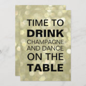 Tijd om Champagne Gold Nieuwjaarsuitnodiging te Dr Kaart (Voorkant / Achterkant)