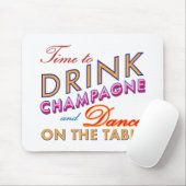 Tijd om Champagne Helderkleurige Muismat te Drinke (Met muis)