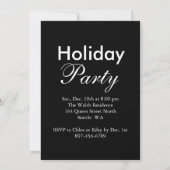 Tijd om Champagne Holiday Invite (zwart) te Drinke Kaart (Achterkant)