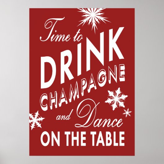 Tijd om Champagne Holiday Poster te Drinken (Voorkant)