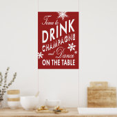 Tijd om Champagne Holiday Poster te Drinken (Keuken)