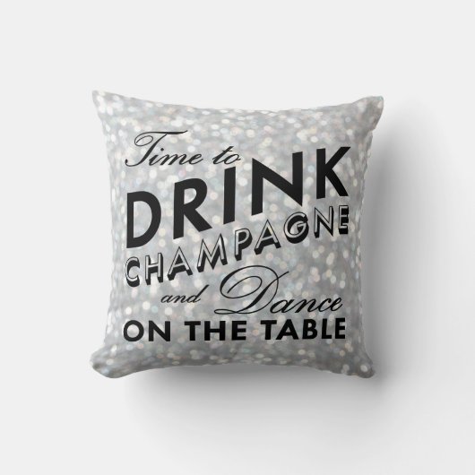 Tijd om Champagne Pillow te Drinken Kussen (Voorkant)