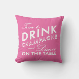 Tijd om Champagne Pink Pillow te Drinken Kussen