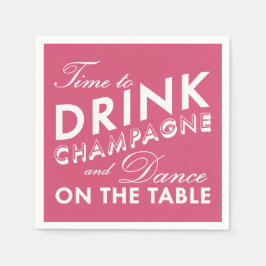Tijd om Champagne Pink te Drinken Servet