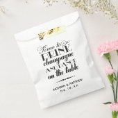 Tijd om Champagne Quote Wedding Monogram te Drinke Bedankzakje (Gezegeld)