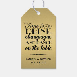 Tijd om Champagne Quote Wedding Monogram te Drinke Cadeaulabel
